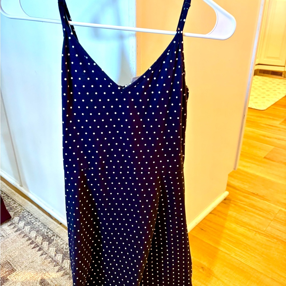 Navy Blue Polka Dot Dress